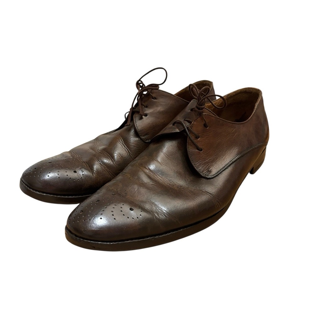 John Varvatos Mens Size 10 M Brown Leather Laces‎ Casual Dress Shoes